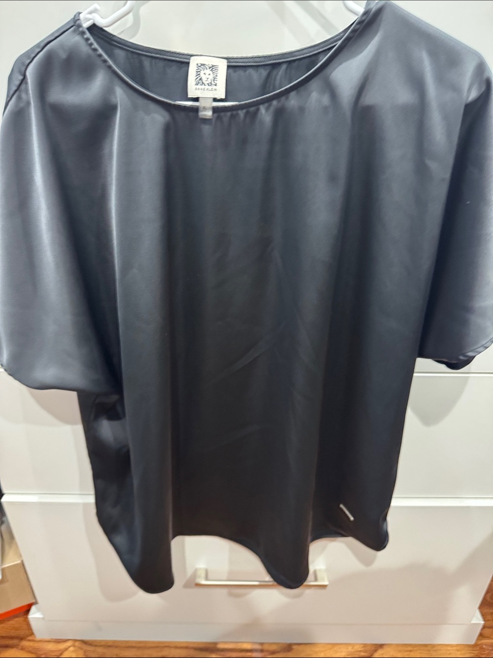 Anne Klein Black Short-Sleeve Crewneck Shirt